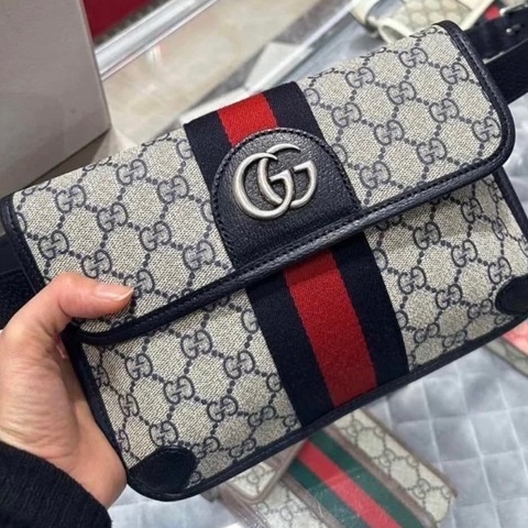 Gucci 經典Ophidia系列GG Supreme帆布胸背/腰包
