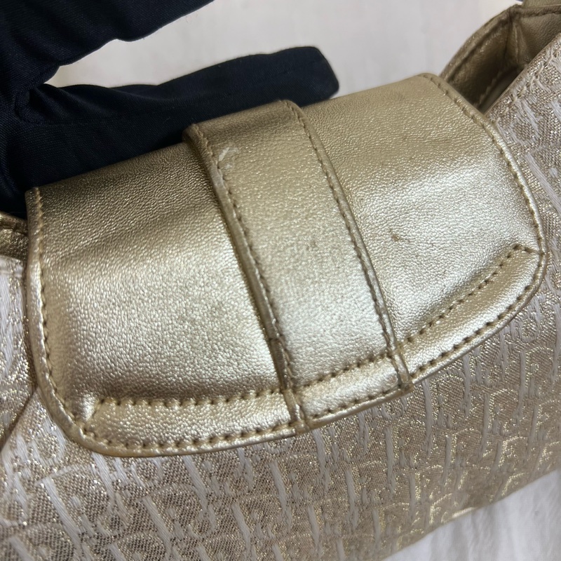 Dior 迪奧 金色晚宴腋下包-9