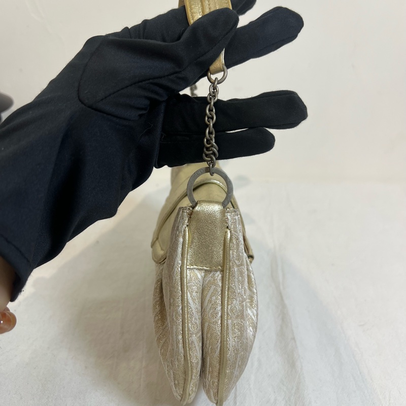 Dior 迪奧 金色晚宴腋下包-5