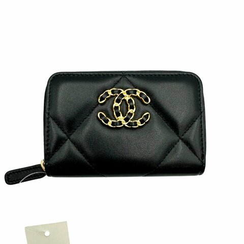 【美收精品】Chanel  雙C 金Logo 羊皮拉鍊零錢包 B-435【隔月月中將轉賣至日本 上架期限30天】