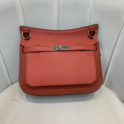 Hermes 吉卜賽28 拼色 磚紅 swift /Togo 銀扣 XB041