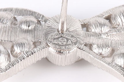 CHANEL(香奈兒) 合金 18A 大小姐珍珠蝴蝶耳環耳釘-5