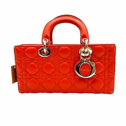 【美收精品】Dior 橙色藤格小羊皮包 B-451【隔月月中將轉賣至日本 上架期限30天】
