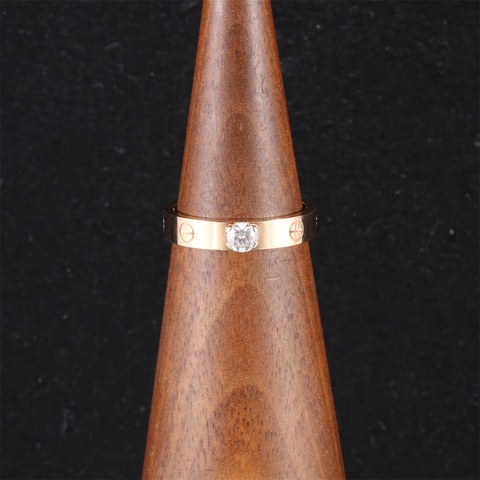 CARTIER(卡地亞) 18K玫瑰金 鑽石 玫瑰金 love 單鑽0.26ct 戒指 18K