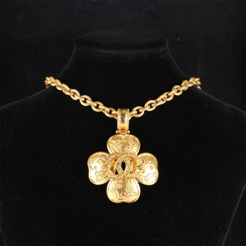CHANEL(香奈兒)  合金 中古 經典葡萄藤四葉草高價款項鏈