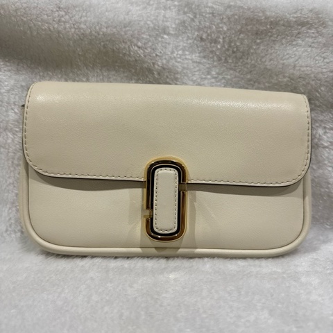 MARC JACOBS THE J MARC MINI牛皮翻蓋兩用包 象牙白