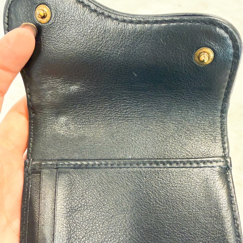 Dior Saddle 藍緹花布三折短夾-14