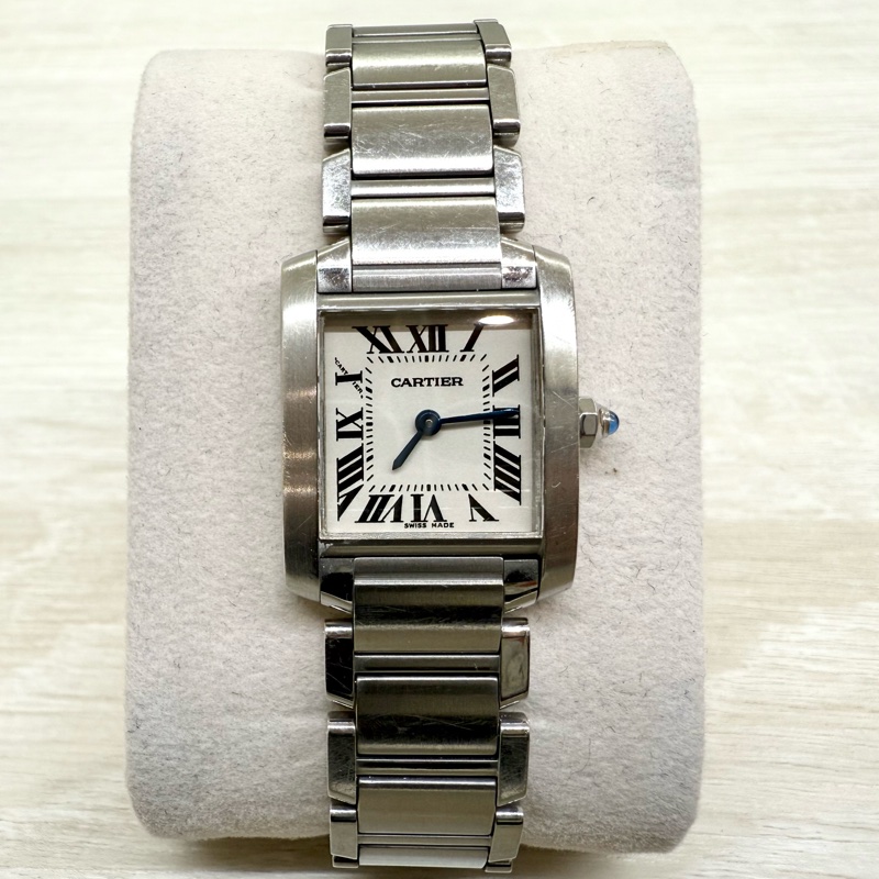 Cartier石英鋼質錶帶TANK手錶/2384-0