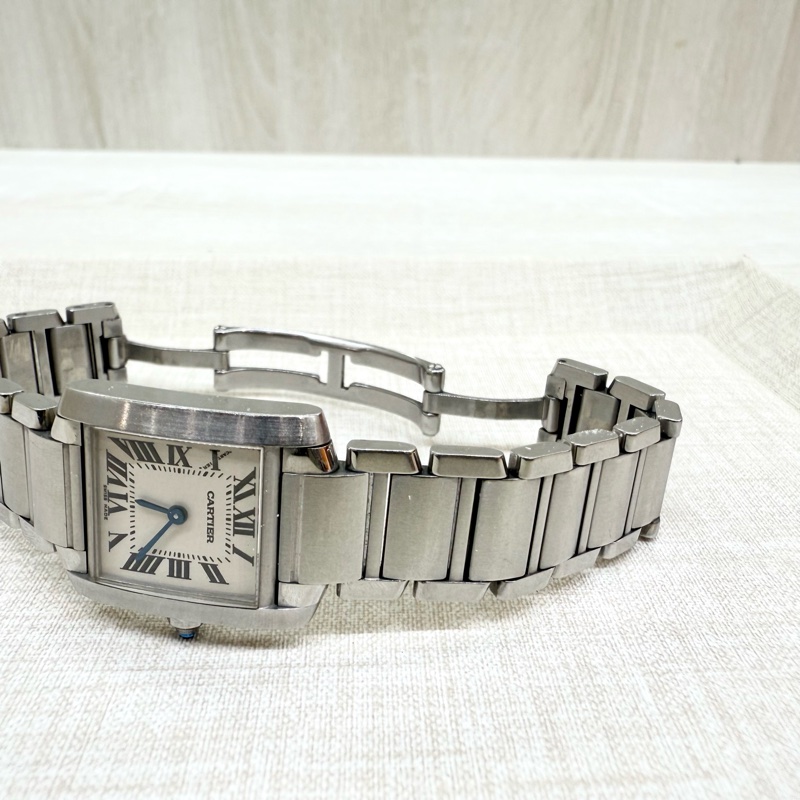 Cartier石英鋼質錶帶TANK手錶/2384-2