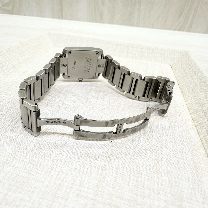 Cartier石英鋼質錶帶TANK手錶/2384-3