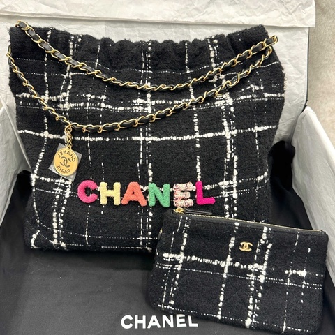 香奈兒 Chanel 22k 花呢 毛呢 22bag 彩虹字 林允同款