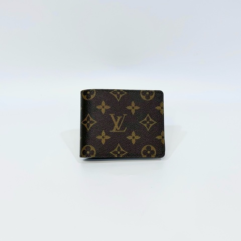 LV原花棕內裡對開短夾M60895