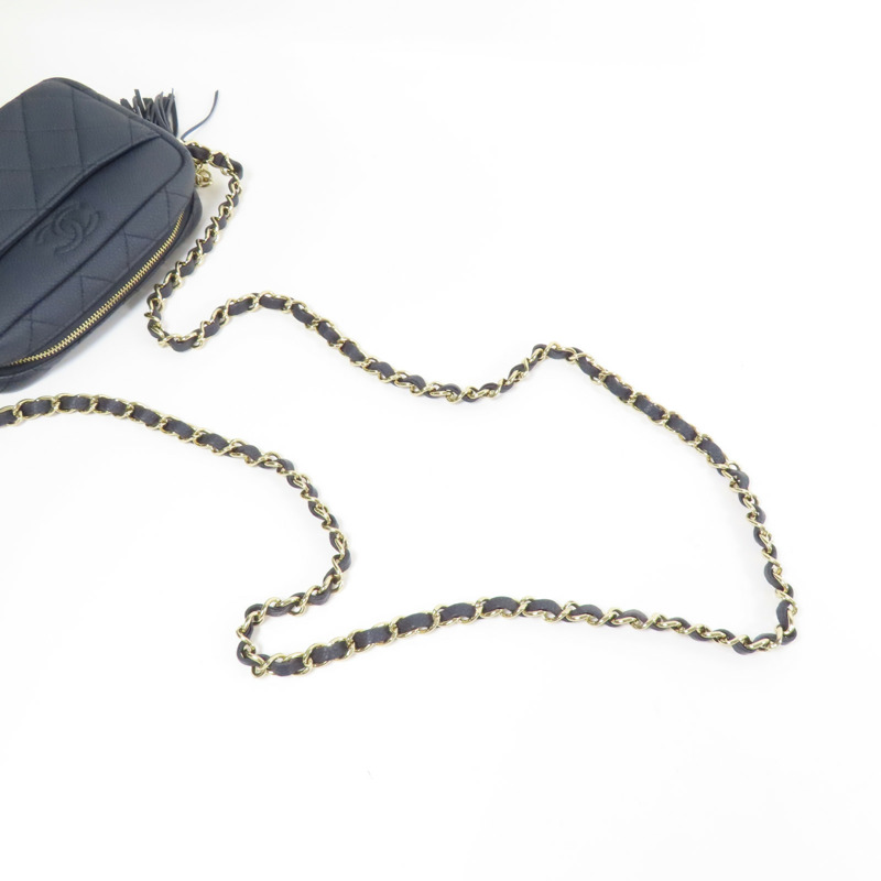 CHANEL 牛皮皮革Shoulder Bag金扣鏈帶肩背袋-7