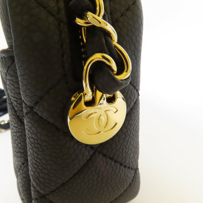 CHANEL 牛皮皮革Shoulder Bag金扣鏈帶肩背袋-9