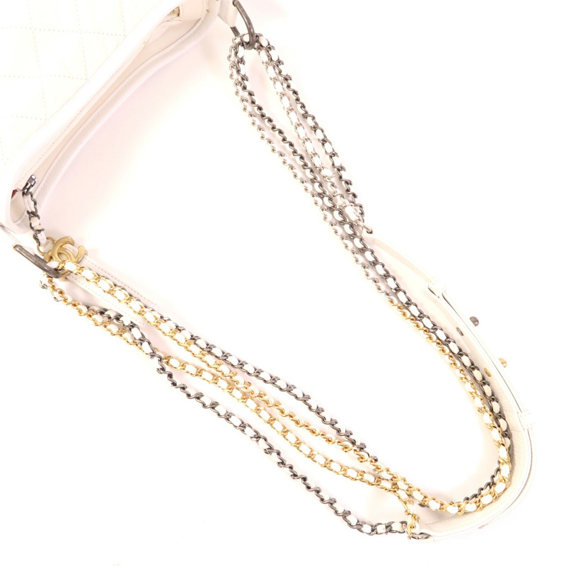 CHANEL 羊皮皮革Gabrielle Small鏈帶肩背袋-7