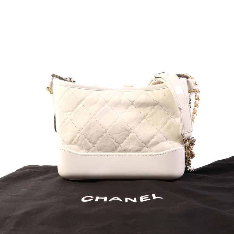 CHANEL 羊皮皮革Gabrielle Small鏈帶肩背袋-8