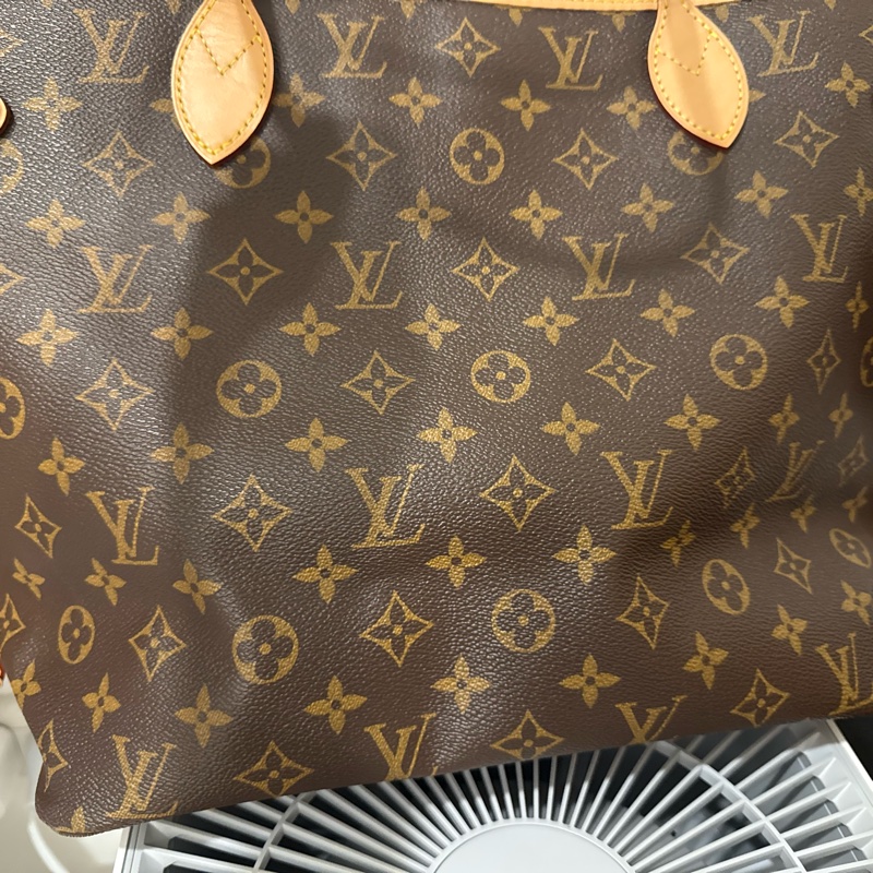 LV M46987 NEVERFULL MM 老花內櫻桃紅色中款 購物包(附小包)-12