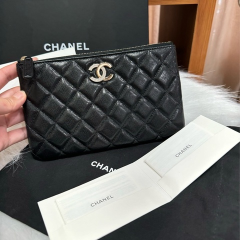 全新 Chanel 一字拉鍊 荔枝牛皮 大款