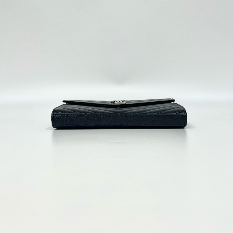 YSL黑金荔紋牛皮V型紋下蓋20卡WOC斜背包377828-4