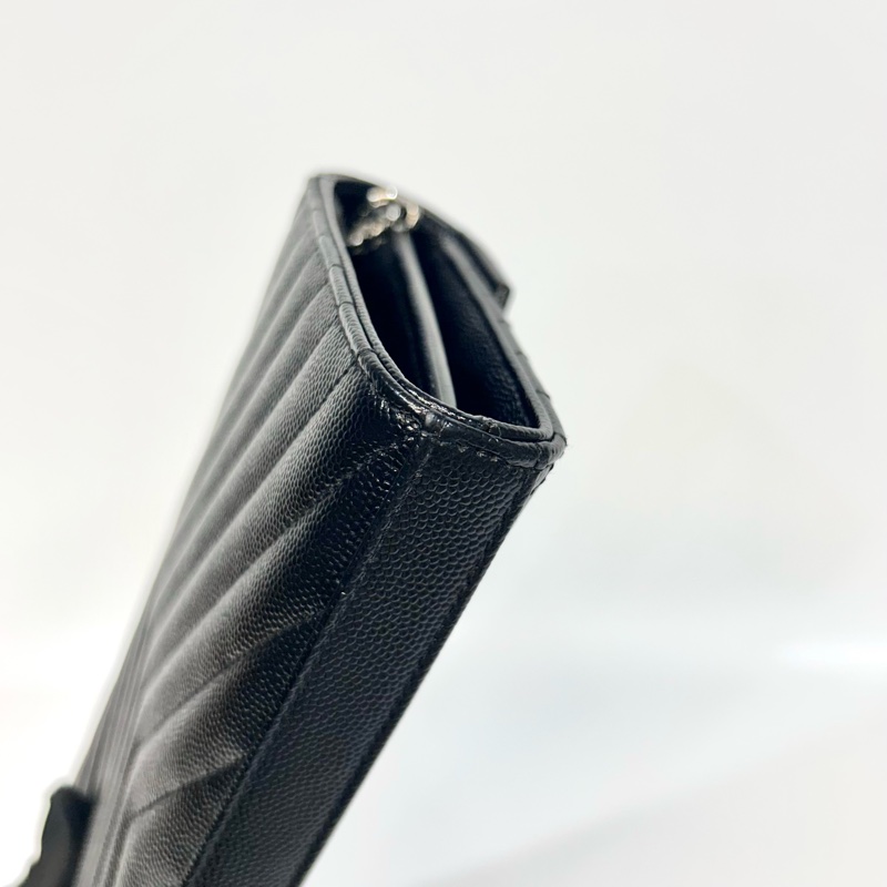 YSL黑金荔紋牛皮V型紋下蓋20卡WOC斜背包377828-7