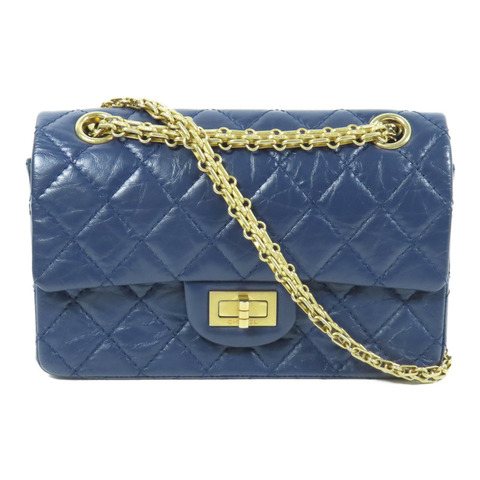 CHANEL 牛皮皮革2.55金扣鏈帶肩背袋