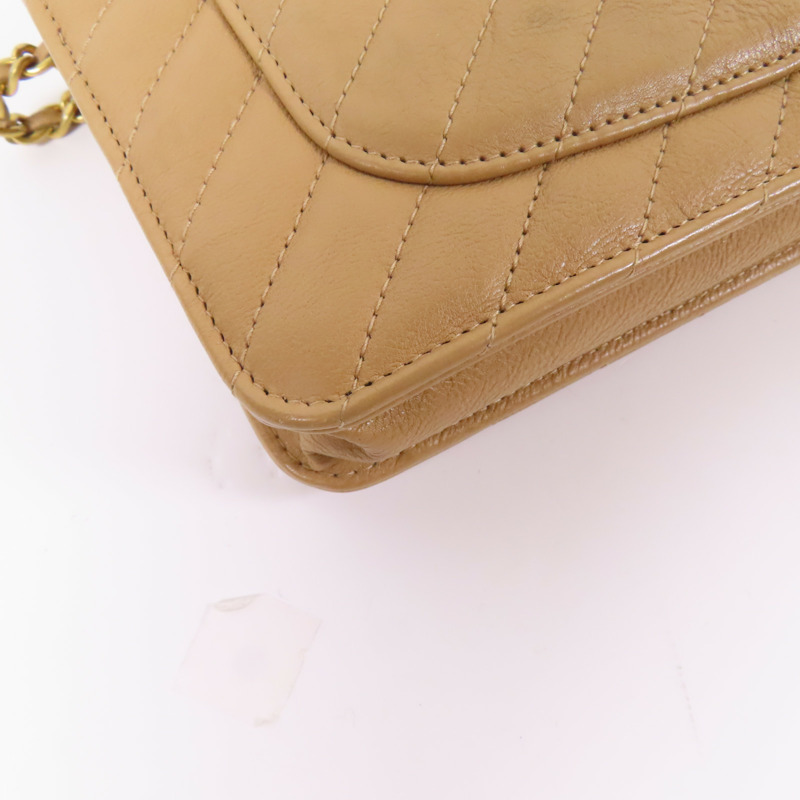 CHANEL 牛皮皮革Wallet On Chain金扣鏈帶肩背袋-8