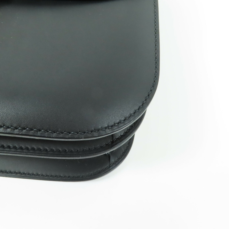 HERMES Sombrero皮革Constance 29銀扣肩背袋89 Noir-5