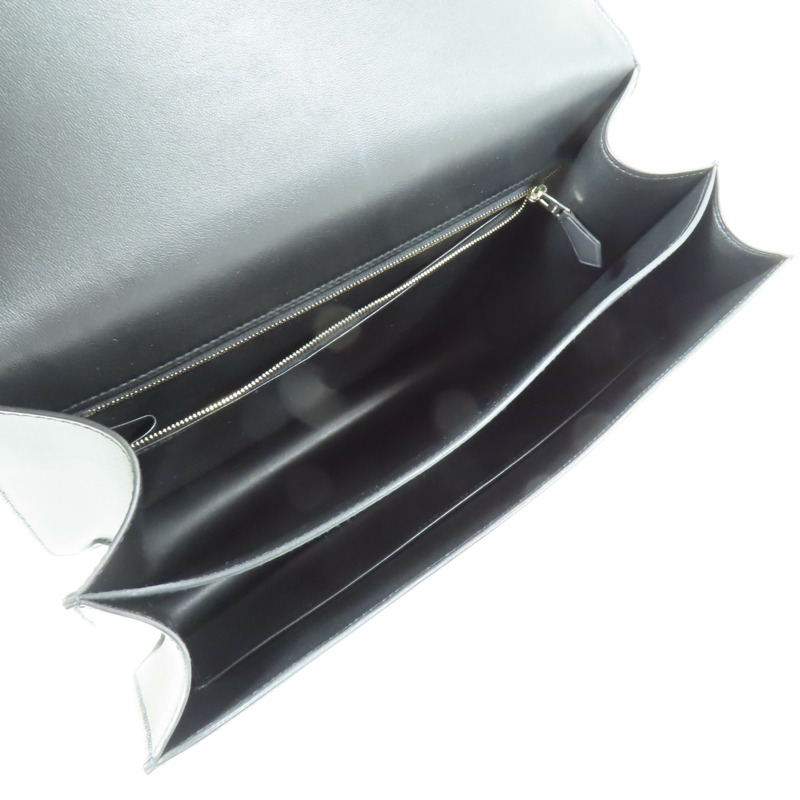 HERMES Sombrero皮革Constance 29銀扣肩背袋89 Noir-8