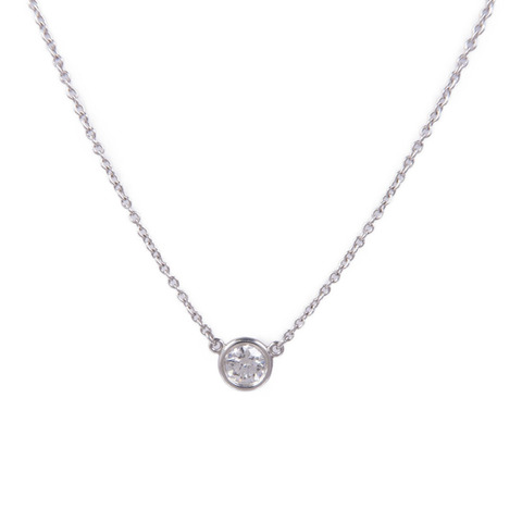 TIFFANY＆CO PT950鉑金By the Yard鑽石項鍊