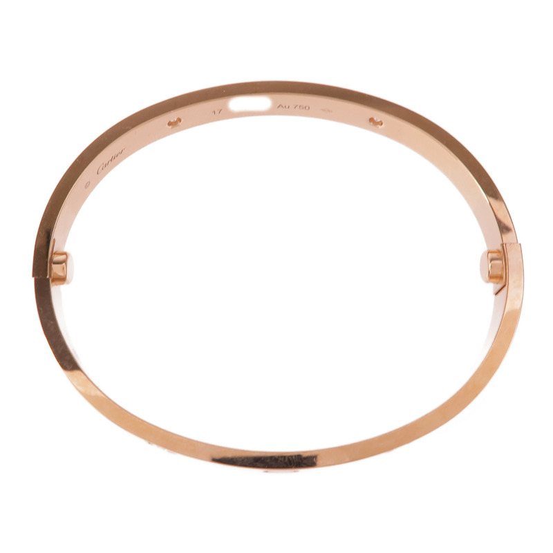 CARTIER 18K玫瑰金Love Bracelet 4P Diamond鑽石手鐲Cartier#17-3