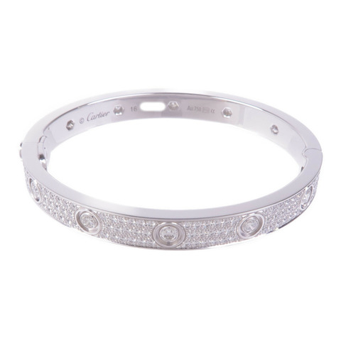 CARTIER 18K白金Love Bangle Full Diamond Bracelet鑽石手鐲Cartier#16