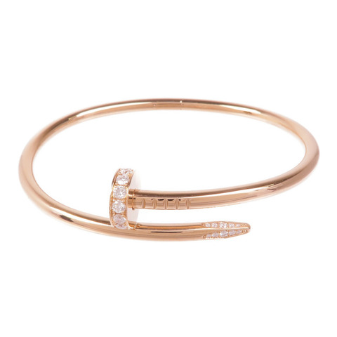 CARTIER 18K玫瑰金Juste Un Clou Diamond Bracelet鑽石手鐲Cartier#17