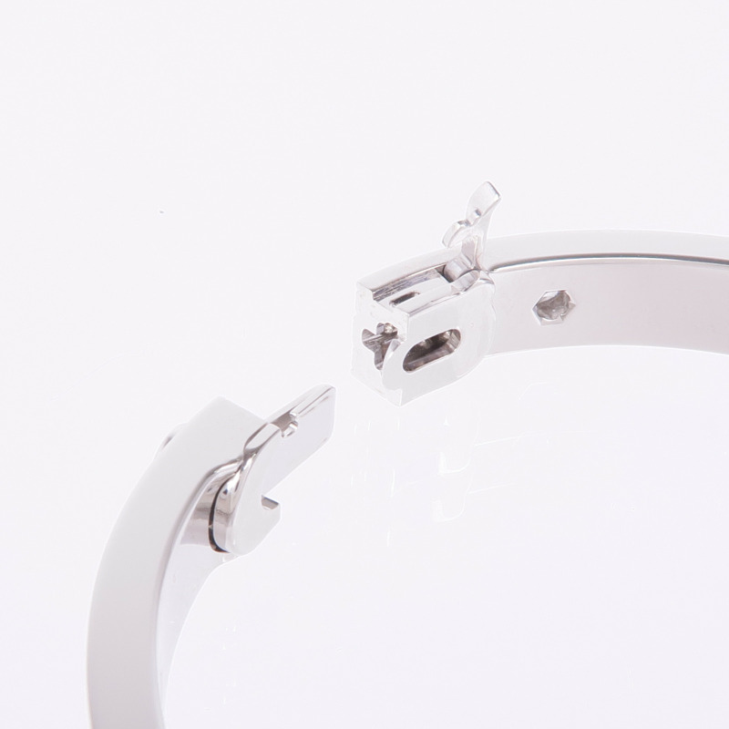 CARTIER 18K白金Love Blaceret Full Diamond Bracelet鑽石手鐲Cartier#17-4