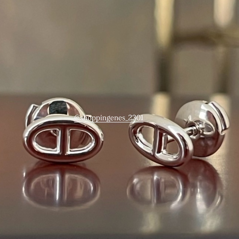 愛馬仕 Hermes 全新品 純銀！迷你豬鼻耳環-0