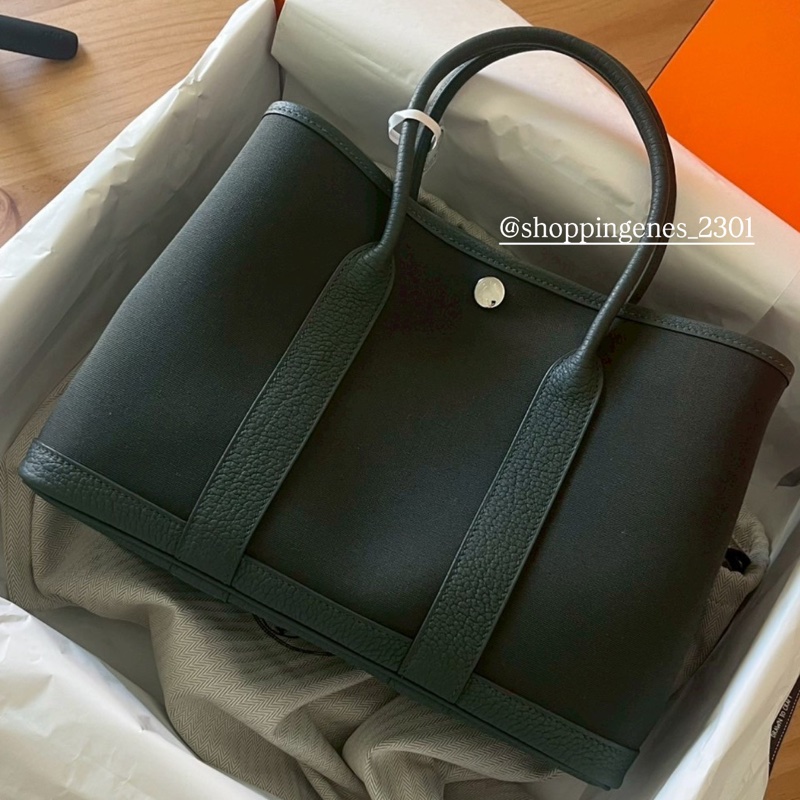 沒有了 愛馬仕 Hermes 全新品 花園包30 garden party 2025新色Q0灰綠色❗️尚未抵台-2