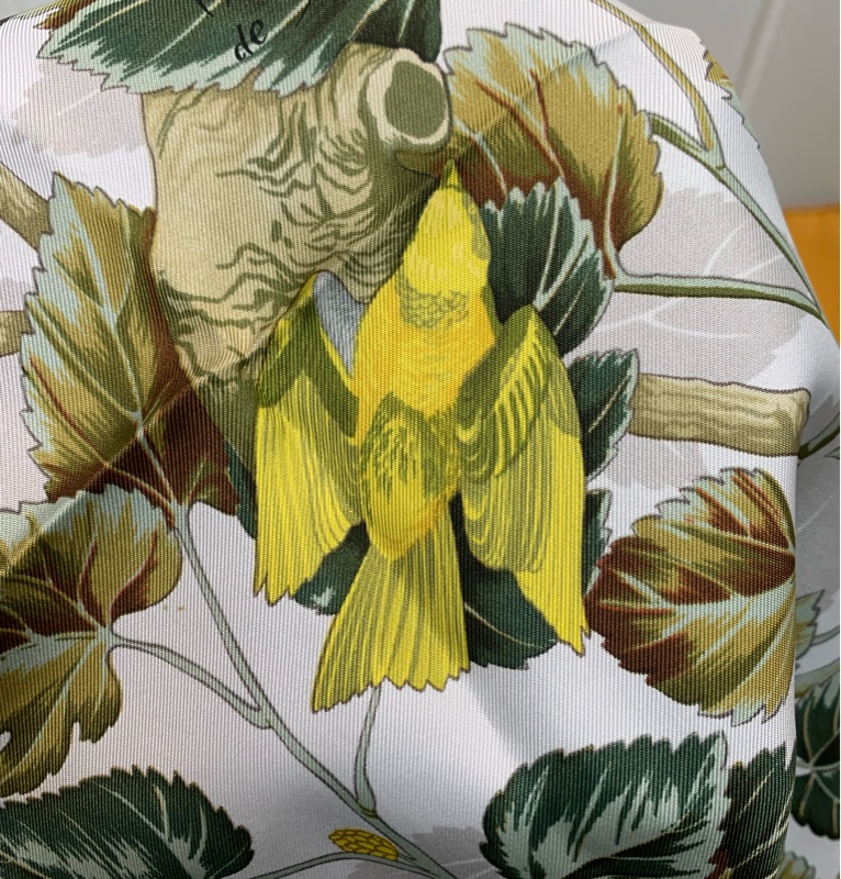 Hermes 黃色 萬物歸一 絲巾 90*90 XA073-4
