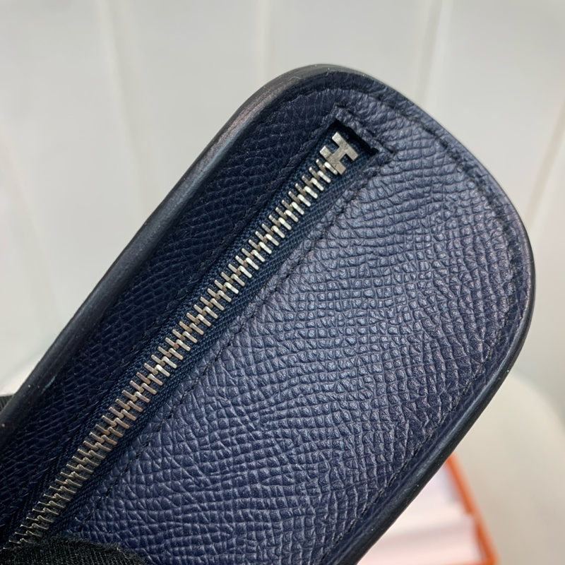Hermes 藍色 Epsom 筆袋 O732-8