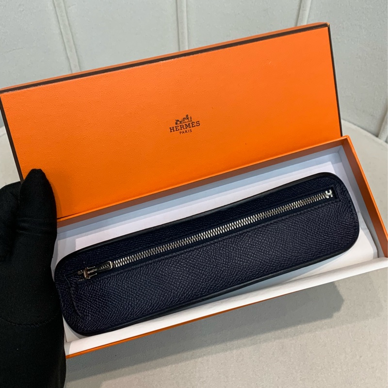 Hermes 藍色 Epsom 筆袋 O732-10