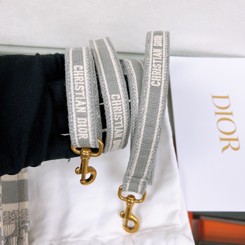 近新 Dior book 灰色老花迷你豎版托特/風琴包-12