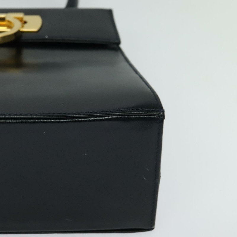 【日本直送】Salvatore Ferragamo Gancini 手提包 皮革 2 向 海軍藍 金色 正品 129297-14