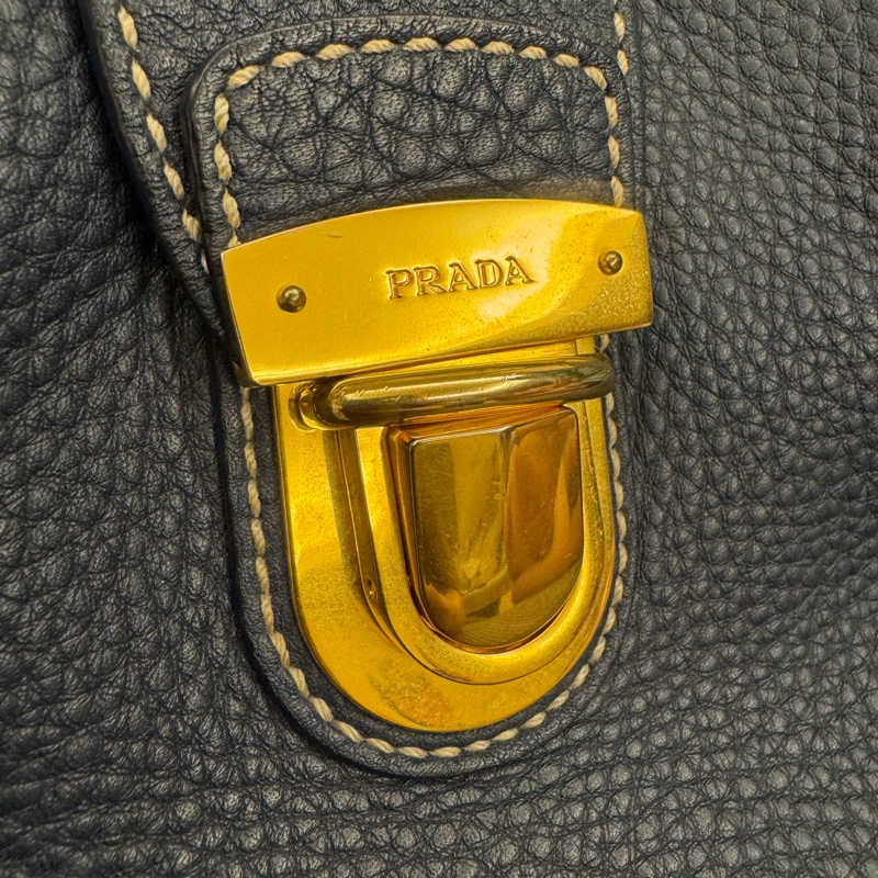 Prada真皮手提托特包-10