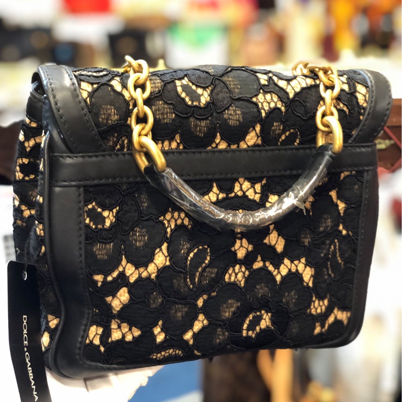 全新D&G BLACK LACE BAG-1