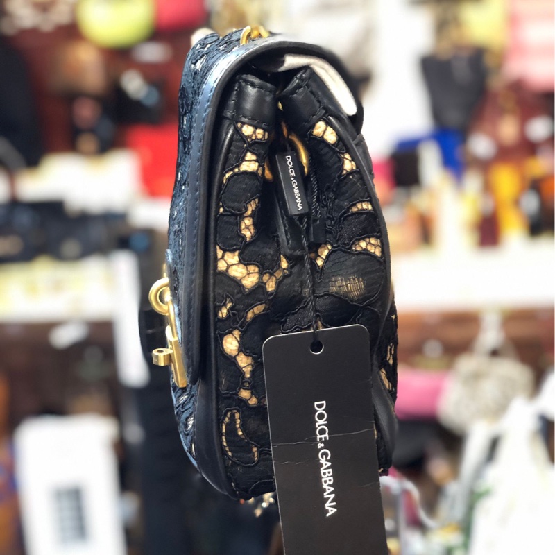 全新D&G BLACK LACE BAG-6