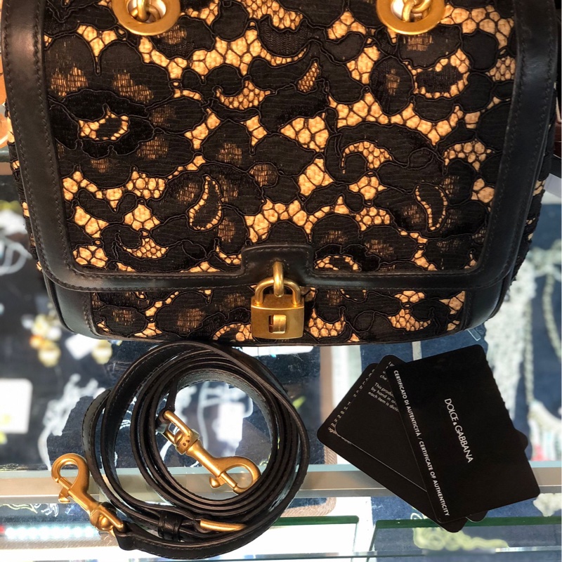 全新D&G BLACK LACE BAG-7