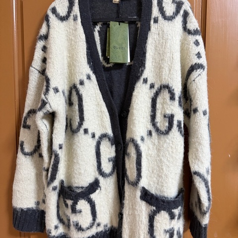 GUCCI 雙面GG馬海毛開襟外套