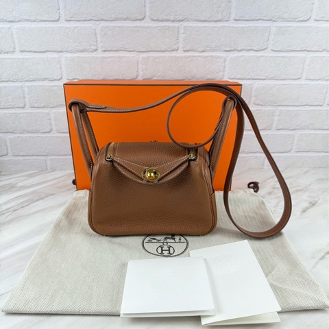 愛馬仕 Hermès Mini Lindy Gold 金棕金釦