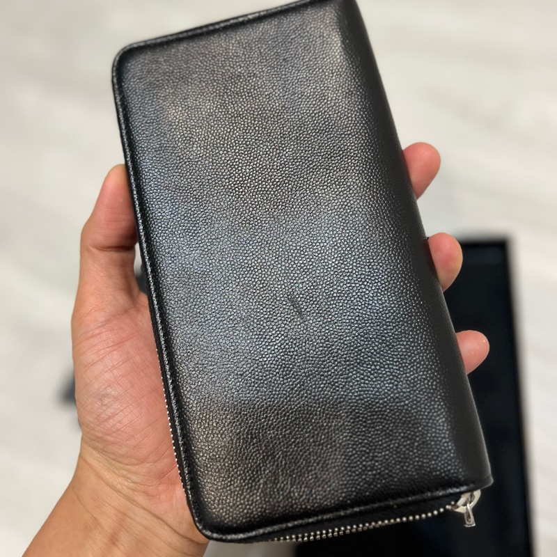 Chanel 小香 魚子醬ㄇ拉長夾 #9新割愛22800質感又時髦好用 男女都適合 日常使用出國旅行也很方便 #原廠盒 #保卡雷標都在 #買到賺到-2