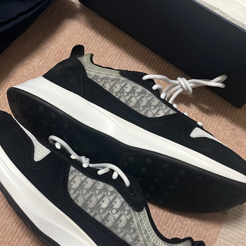 Dior迪奧b25藍色黑色甕皮運動鞋 布鞋 休閒鞋 專櫃3萬3-1