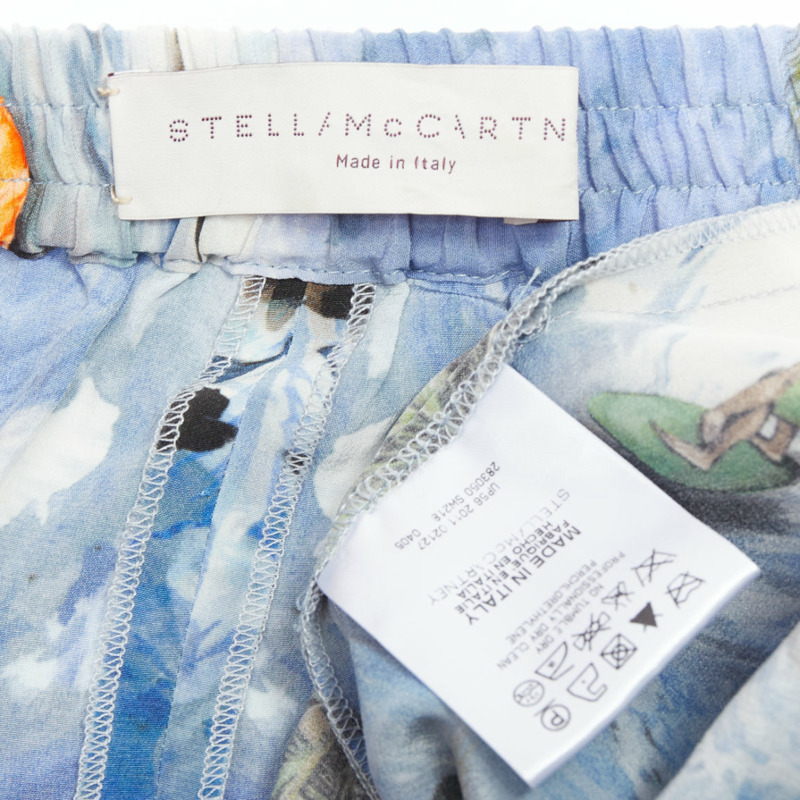 STELLA MCCARTNEY orange flower Hawaiian surfer print silk boxer shorts pant IT36-7