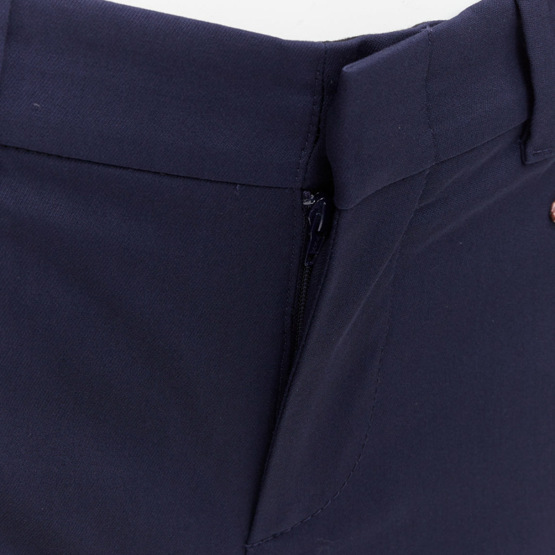 GUCCI Alessandro Michele 2017 navy bee embroidered flared pants IT38 XS-7